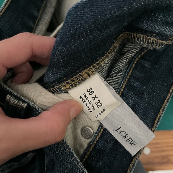 J. Crew Dark Wash Straight Denim Jeans 36 X 32 - Picture 6 of 6